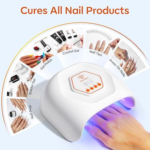 modelones UV LED Nail Lamp, Light for Gel Nails Nail Dryer Gel Polish Fast Curing with 4 Timer Smart Sensor Nail Art Tools Manicure Kit Starter Friendly Gifts for Women Girls thumbnail 3