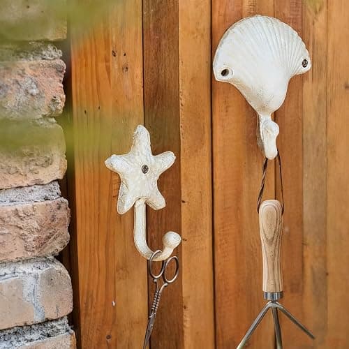 LB-LAIBA Crab Shell Starfish Coat Hooks, Beach Marine Style Wall Hooks Coat Hooks for Towel, Key, Robe, Coats, Scarf, Bag, Cap, Coffee Cup, Mugs Nautical Coat Hook Ocean Décor 3 Pieces thumbnail 5