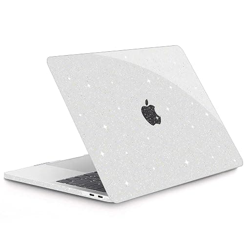 G JGOO Compatible with MacBook Air 13 Inch Case 2022 2021 2020 2019 2018 Release M1 A2337 A2179 A1932 Touch ID, Clear Glitter Plastic Hard Shell Case + Keyboard Cover +50 Pcs Laptop Sticker, Sparkly thumbnail 9