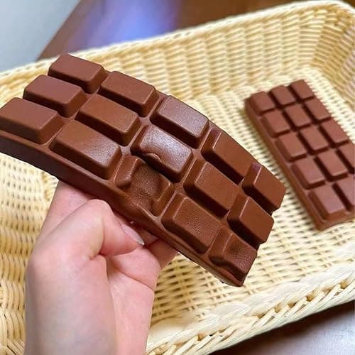 Chocolate Squishy Fidget Toys, Soft Chocolate Shaped Slow-Rising Squishy, Stress Relief Sensory Toy for Office, Home & Travel (YE) thumbnail 2
