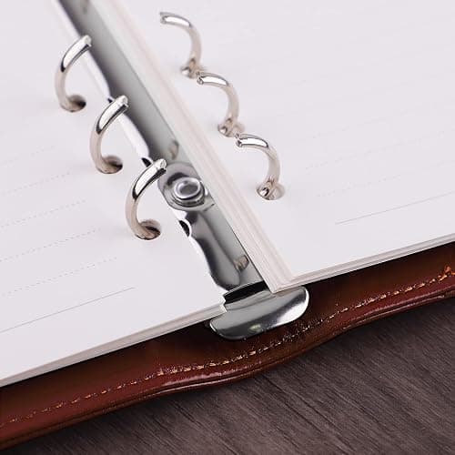 Antner A6 Binder 6 Ring Refillable Notebook Budget Planner for A6 Filler Paper, PU Leather Loose Leaf Personal Planner Wallet Money Organizer Cash Stuffing Binder with Magnetic Buckle Closure, Brown thumbnail 5