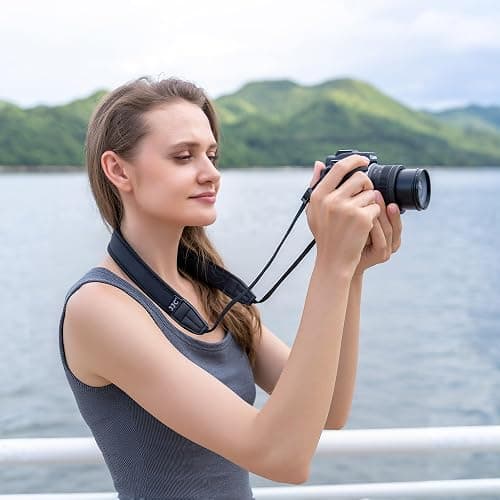 Soft Camera Shoulder Strap Neck Strap for Sony ZV-E10 II ZV-E10 R50 R50V R100 R10 Canon EOS M50 Mark II M50 Ricoh G900 II G900SE II Fuji X-E5, Comfortable & Breathable Mirrorless Compact Camera Strap thumbnail 2