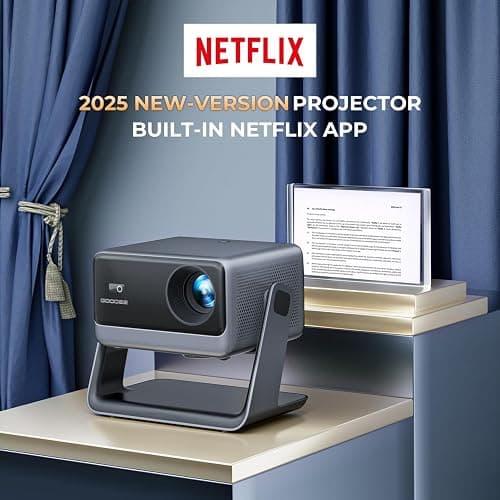 GooDee Video Projector With Wifi And Bluetooth, Smart Portable Projector Movie System Compatible With Netflix/Dolby Audio/Auto Focus & Keystone, 4k Video Decode & 1080p Native For Home Theater/Outdoor thumbnail 2