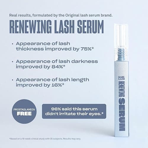 BABE ORIGINAL Renewing Lash Serum – Peptide-Infused Eyelash Serum for Fuller, Longer-Looking Natural Lashes, Lash Enhancing Treatment with Nourishing Botanicals, Vegan & Cruelty-Free Gentle Formula, 6mL thumbnail 2