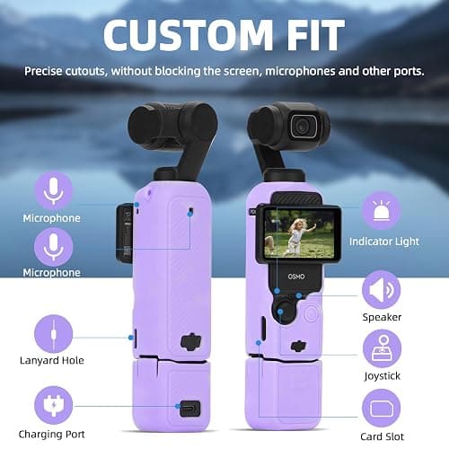 Flymile Pocket 3 Silicone Cover & Lanyard, Protective Case Crossbody Strap for DJI OSMO Pocket 3 Accessories thumbnail 8