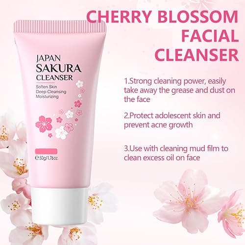 Asheyya Sakura Skincare Set & Kits, Skin Care for Teenage Girls, Skincare for Kids with Face Cream, Face Serum, Lip Mask, Sleep Mask, Eye Mask, Mud Mask(20 Pcs) thumbnail 4