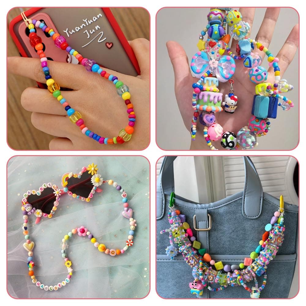 2052 Pieces 8mm Colors Mixing Color Plastic Craft Beads, Colorful Pony Beads Bulk, Beads for Hair Braids, Colorful Pony Beads, Pony Beads, for Necklaces, Hatcheries, Bracelets thumbnail 6