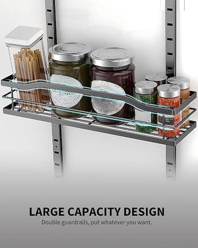 Moforoco 9-Tier Over The Door Pantry Organizer, Pantry Organization and Storage, Black Hanging Basket Wall Spice Rack Seasoning Shelves, Home & Kitchen Bedroom Bathroom House Essentials thumbnail 4