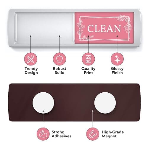 ASSURED SIGNS Stylish Clean Dirty Magnet for Dishwasher 7 x 2 Inch - Dishwasher Magnet Clean Dirty Sign for Kitchen with Sliding Indicator - Promotes Family Routines and Organization thumbnail 4