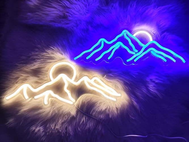 Ulalaza LED Decorative Lights USB Mountains Sunrise Sunset Led Neon Signs Home Decoration Wall Art Holiday Gift Brightness Adjustable 16.5''x11.8'' thumbnail 6