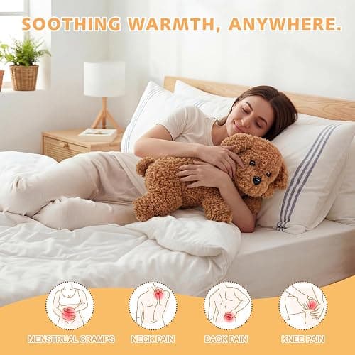 Poodle Plush Heating Pad for Period Cramps, Cute Heated Dog Stuffed Animals | Portable Electric USB Heated Pads, Heated Stuffed Animals for Teen Girls Women, Girl Gift ideas for Birthday Christmas Easter thumbnail 5