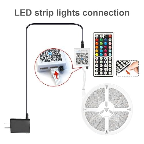 DAYBETTER Led Strip Lights 50 ft, Music Sync RGB Led Light Strips with Remote and App Control, Color Changing Led Lights for Bedroom, Home, Kitchen, Party, Room Decor thumbnail 8