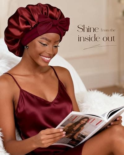 YANIBEST Adjustable Satin Bonnet for Sleeping Women Double Layer Hair Wrap Reduce Friction Prevent Frizz Natural Curly Hair thumbnail 4