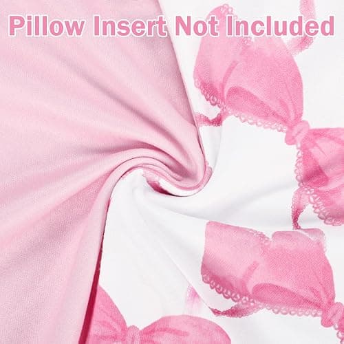 HNHUAMING Nursing Pillow Cover 2 Pack, Stretchy Breastfeeding Pillow Covers, Removable Feeding Pillowcase for Newborn, Ultra Soft Nursing Pillow Slipcover for Baby Girls Boys, Pink Bow thumbnail 4
