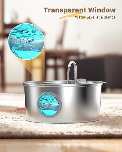 Dog Water Fountain for Large Dogs: 7L/236oz/1.8G Dog Fountain Stainless Steel - Big Cat Drinking Fountain Indoor - Super Quiet Water Fountain for Dogs Inside - for Large Dog Cats & Multi-Pet Home thumbnail 6