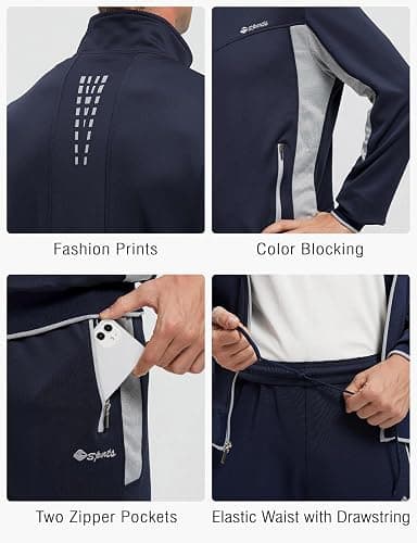 Rdruko Men's Tracksuit Sweatsuits 2 Piece Set Athletic Jogging Gym Activewear Sweat Track Suits Sets thumbnail 5