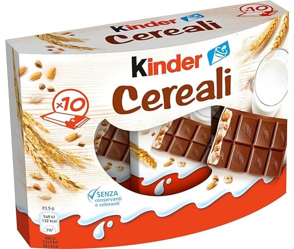 KINDER Country - 10 barras de chocolate y cereales 10 x 23,5 g, paquete de 235 g.