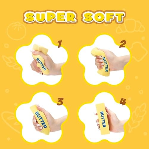 Recheel Butter Squishy Toys, 9 Pack Slow Rising Food Squishies Set | Soft Kawaii Food Squishies with Bread, Cake & Fruit Designs, Perfect Fidget Toys for Stress Relief, Relaxation and Play thumbnail 6