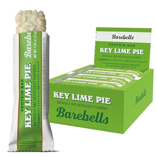 Barebells Protein Bars Key Lime Pie - 12 bars, 20g High Protein Treats - White Chocolate Nutrition Bar with 1g Total Sugars - On-The-Go Breakfast or Post-Workout Snack - Image 1