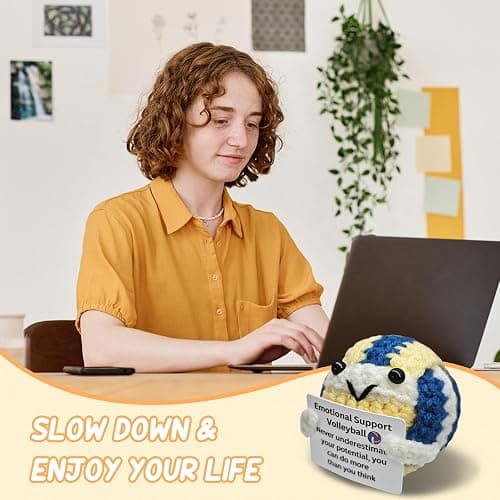 Handmade Crochet Volleyball for Volleyball Lovers!Birthday Gift for Fans and Friends,Emotional Support Gifts for Volleyballs Enthusiast,Custom Gifts for Men and Women Ball Players thumbnail 9