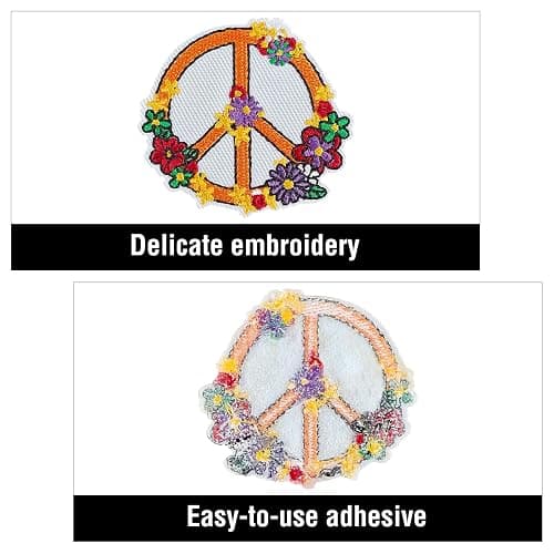 TACVEL 48Pcs Hippie Vintage Iron on Patches Assorted Styles Retro Aesthetics Embroidered Patches, Sew on/Iron on Patches for Clothes Dress Pants Hats Jeans, Applique DIY Accessory thumbnail 4