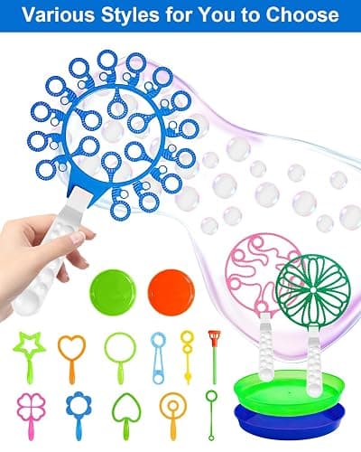 UniStylar Giant Bubble Wands, Big Bubble Wand Set with Tray Bulk, Funny Large Bubble Maker for Kids Adults Summer Huge Outdoor Activities Toys Birthday Party Favors Toddlers, 26 Pcs thumbnail 3