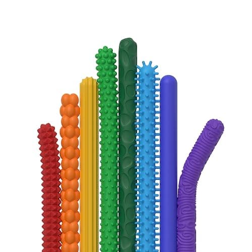 Sensory Sticks Fidget Toy for Kids Adult,8Pcs Bendable Textured Flexible Fidget Stick for Anxiety Autistic ADHD,Calm Down Travel Essentials Toys, Quiet Fidgets for Classroom Must Have thumbnail 10