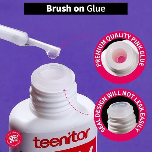 Teenitor Nail Glue for Press Ons, 3 Pack Best Nail Glue for Gel Tips with Nail Files, Super Strong Nail Glue for Broken Nail Brush on Nail Glue for Press on Nails thumbnail 2