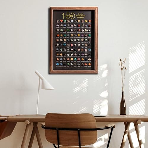 ACODE Natural Mineral Specimen Shadow Box, Geology Collection Display Case, Home Decor Wall Art Tabletop Display with Real Rocks Crystals, Gift for Birthday Christmas Housewarming Children's Day thumbnail 7