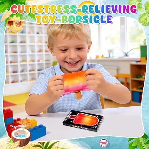 Malt Sugar Popsicle Squishy, Ice Cream Squishies Slow Rising Sensory Fidget Travel Toys for Adults, Kids, and Teens – Summer Classroom Prize (Orange red) thumbnail 4