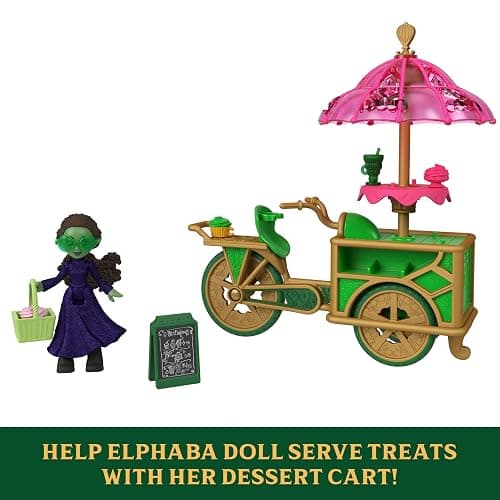 Mattel Universal Pictures’ Wicked Emerald City Dessert Cart Toy with Cart & Elphaba Small Doll & 7 Accessories, Inspired by The Movie thumbnail 5