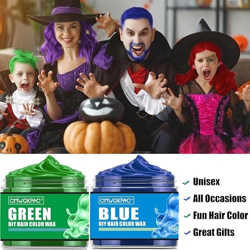 4 Colors Temporary Hair Color for Kids,Gifts for Teens,Girls,Boys,Gifts for Kids,Temporary Hair Dye,Hair Color Spray Green Red Blue Purple Hair Dye Hair Wax Color,Instant Color Wax Halloween Party thumbnail 6