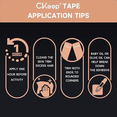 CKeep Kinesiology Tape, Uncut 2 Rolls, Original Cotton Elastic Premium Athletic Tape,Latex Free Hypoallergenic, 2inch x 16ft, Beige thumbnail 4