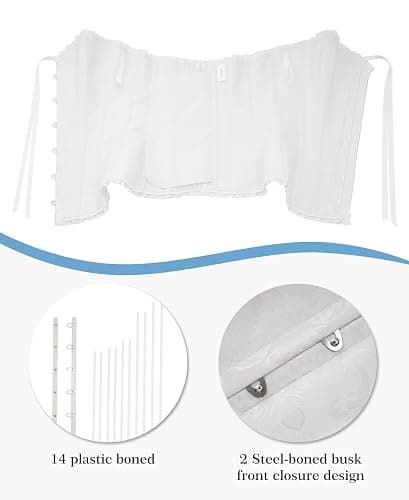 Vrapo Bustier Corset Top for Women | Overbust Lace Up Waist Cincher Shapewear Lingerie thumbnail 6