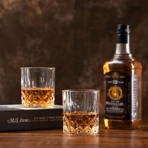 Whiskey Rocks Glass, Set of 4 (2 Crystal Bourbon Glasses, 2 Round Big Ice Ball Molds) In Gift Box - 10 Oz Old Fashioned Glasses for Scotch Cocktail Rum Cognac Vodka Liquor, Unique Gifts for Men thumbnail 6
