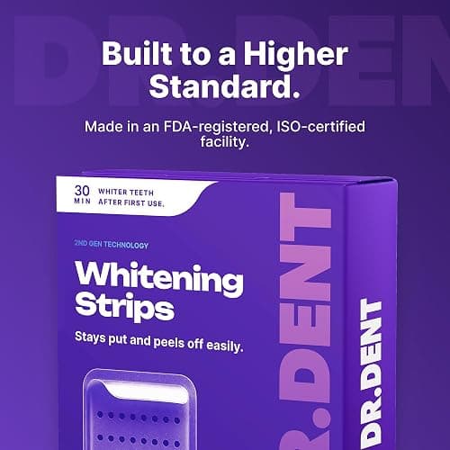 DRDENT Purple Teeth Whitening Strips 21 Treatments - Safe for Enamel - Non Sensitive Teeth Whitening - Whitening Without Any Harm - Pack of 42 Strips + Mouth Opener Included thumbnail 8