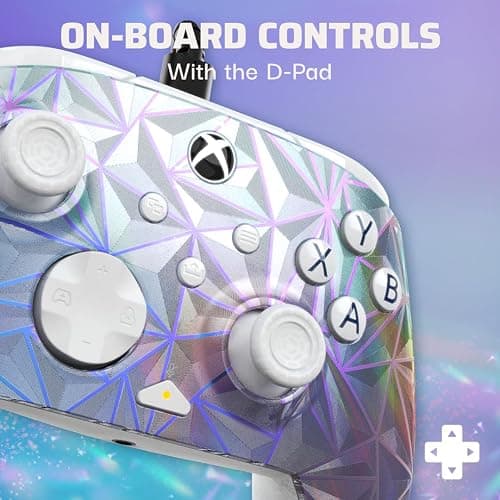 PDP Gaming REMATCH Enhanced Wired Gaming Controller: Licensed Xbox Series X|S Gamepad, Xbox One, Windows PC, Mappable Back Buttons, Customizable, Audio Control, Companion App: Frost Diamond (Metallic) thumbnail 3
