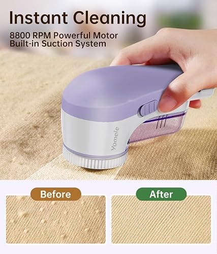 Fabric Shaver, Rechargeable Sweater Shaver, Lint Shaver with 6-Leaf Blades, Electric Lint Remover for Clothes & Furniture, Couch Pilling Remover Depiller for Removing Fuzz, Lint, Pills, Bobbles thumbnail 3