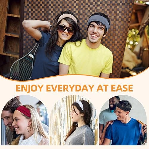 8PCS Summer-Exclusive Non Slip Sports Elastic Soft Running Fashion Headbands Absorb Sweat for Women & Men Working Out, Travel thumbnail 7
