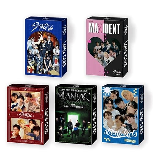 HOMRAA 5 Pack/150 Pcs Stray Kids Lomo Card Photocards Greeting Card with Postcards Box - Image 1
