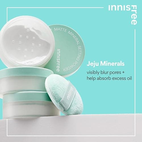 innisfree No-Sebum Matte Mineral Setting Powder, Korean Makeup, Blurring Loose Powder, Fragrance Free, Translucent thumbnail 2