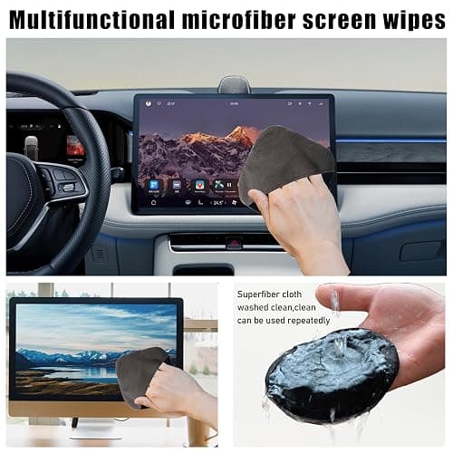 Ohleats Car Screen Cleaner, Microfiber Auto Screen Cleaning Pad, Foldable Touch Screen Cleaner Cloth for Vehicle Dashboard LCD Display, Interior Car Accessories thumbnail 4