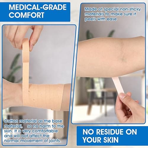 YUXIANLB Finger Tape, 0.5 Inch x 10 Yard Nude Athletic Tape Extra Strong Adhesive, 2 Rolls Sport Tape, Medical Tape, Foot Tape for Rock Climbing, Grappling, Basketball, Lifters and BJJ Finger Tape thumbnail 3
