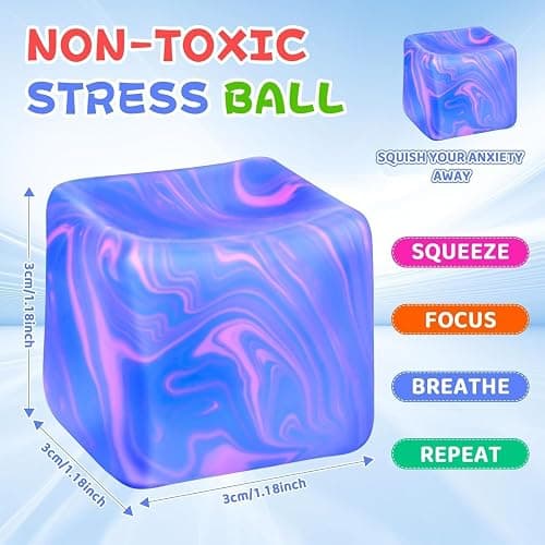 4Pcs Needoh-Nice Cube, Ice Cube Stress Relief Fidget Toys, Squishy Color Doh Cube Squeeze Toys for Kids Adults, Sensory Hand Exercise Stress Balls for Autism Anxiety Relief (small) thumbnail 2