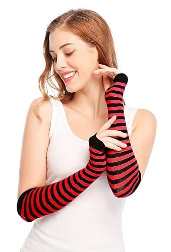 HAPEE Punk Gothic Rock Long Arm Warmer Fingerless Gloves thumbnail 3