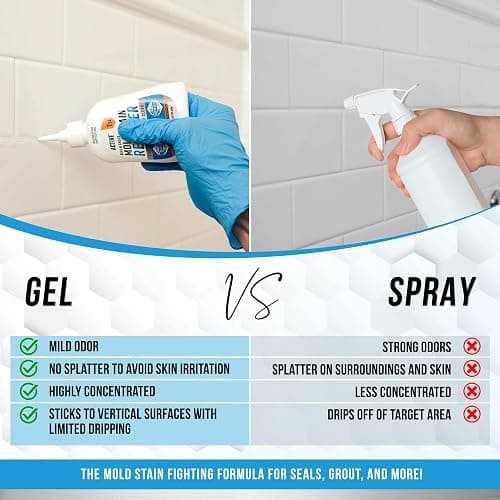 Mold Stain Remover Gel Cleaner - ACTIVE Heavy Duty Stain Cleaner for Front Loader Washing Machine Seal, Bathroom Grout, Shower, Caulk - Front Load Washer Cleaning Solution - 7 Fl Oz thumbnail 6