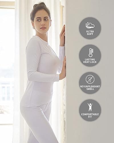 WEERTI Thermal Underwear for Women Long Johns with Fleece Lined Base Layer Women Cold Weather Top Bottom thumbnail 5