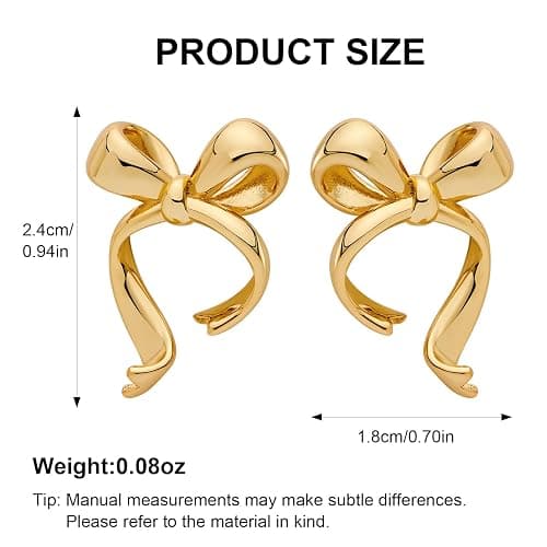 MUYAN Gold Bow Butterfly Stud Earrings Fashion Jewelry for Women thumbnail 6