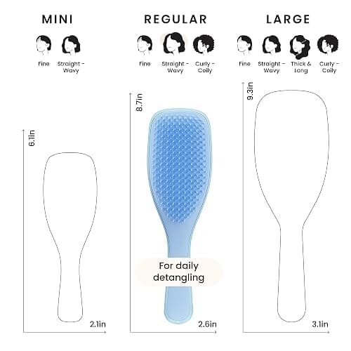 Tangle Teezer Ultimate Detangler Brush for Wet & Dry Hair, Eliminates Knots & Reduces Breakage for Straight to Wavy Hair Types, Denim Blues thumbnail 7