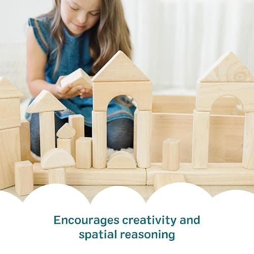 Melissa & Doug Standard Unit Solid-Wood Building Blocks With Wooden Storage Tray (60 pcs) thumbnail 4
